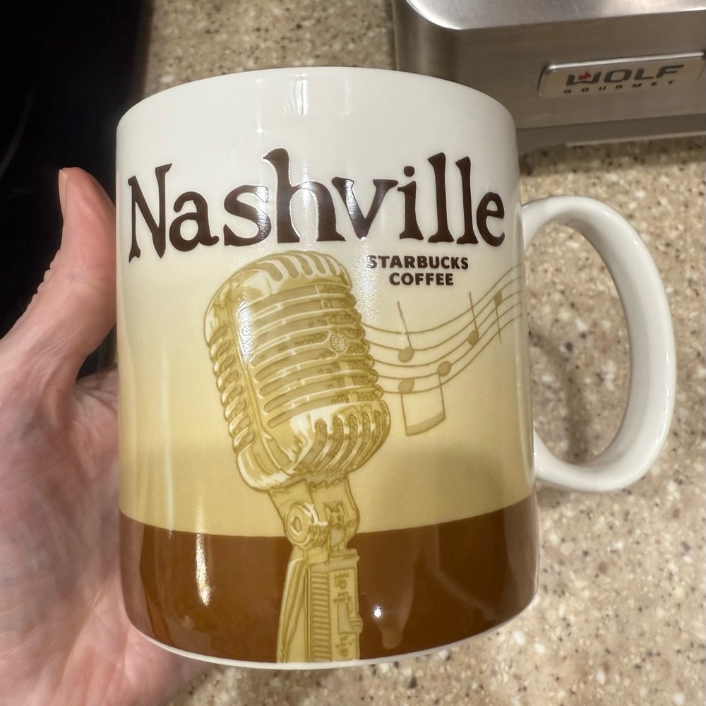 Nashville Starbucks Mug Ivory Brown Tan 2009 Collection
